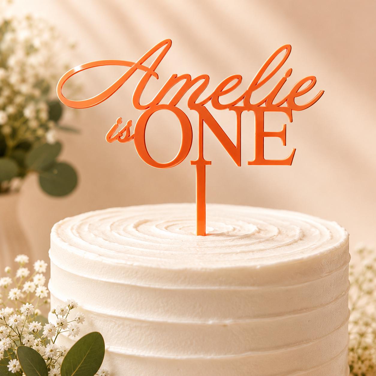 PERSONALISED First Birthday CAKE TOPPER | Custom Name, Age & Colour Cake Topper | Acrylic Birthday Cake Decoration