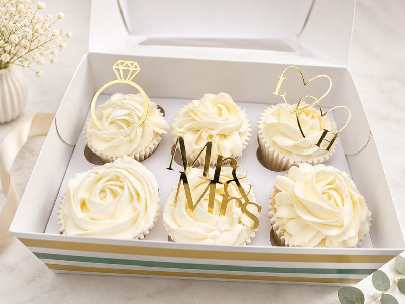 Personalised Mr & Mrs Wedding Cupcake Toppers | Cupcake Toppers | Engagement, Bridal Shower and Wedding Cake Decorations