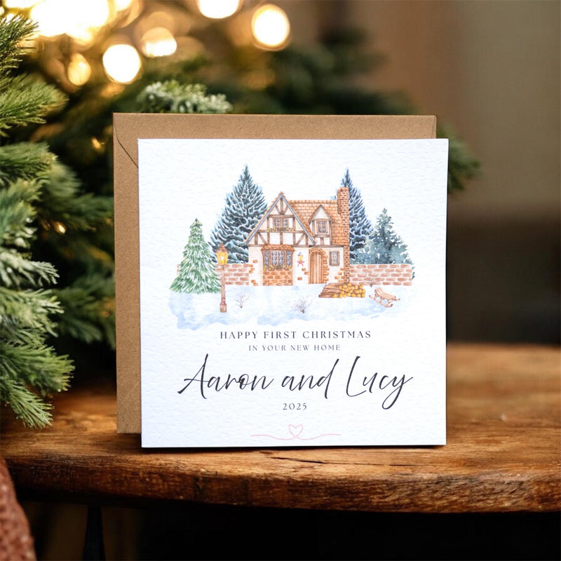 Personalised First Christmas New Home Card | Handmade 6x6