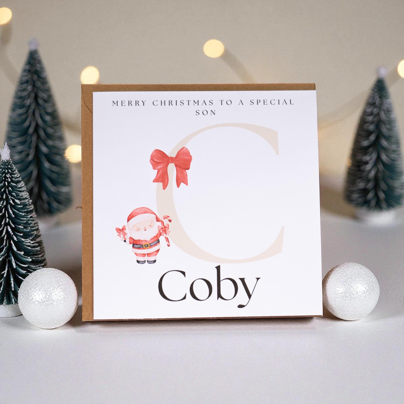 Personalised Christmas Card – Festive Santa Keepsake Card (6x6")