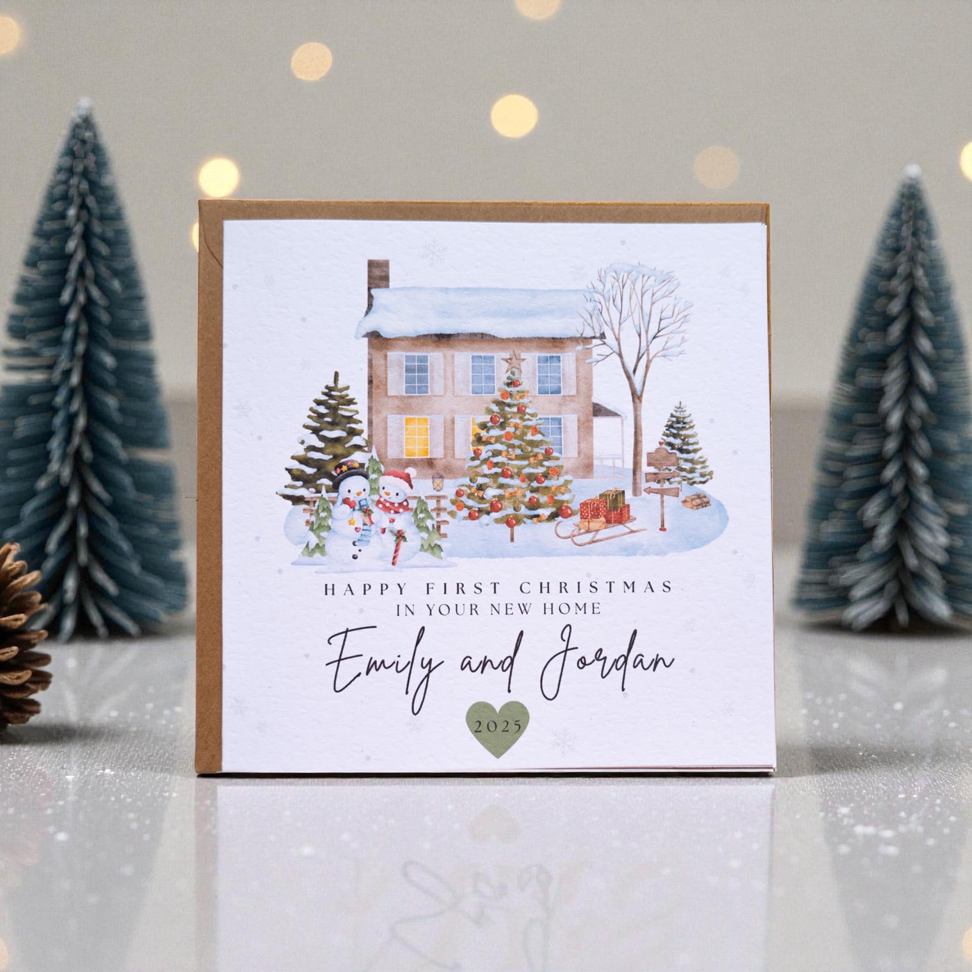Personalised First Christmas New Home Card | Custom Couple Names