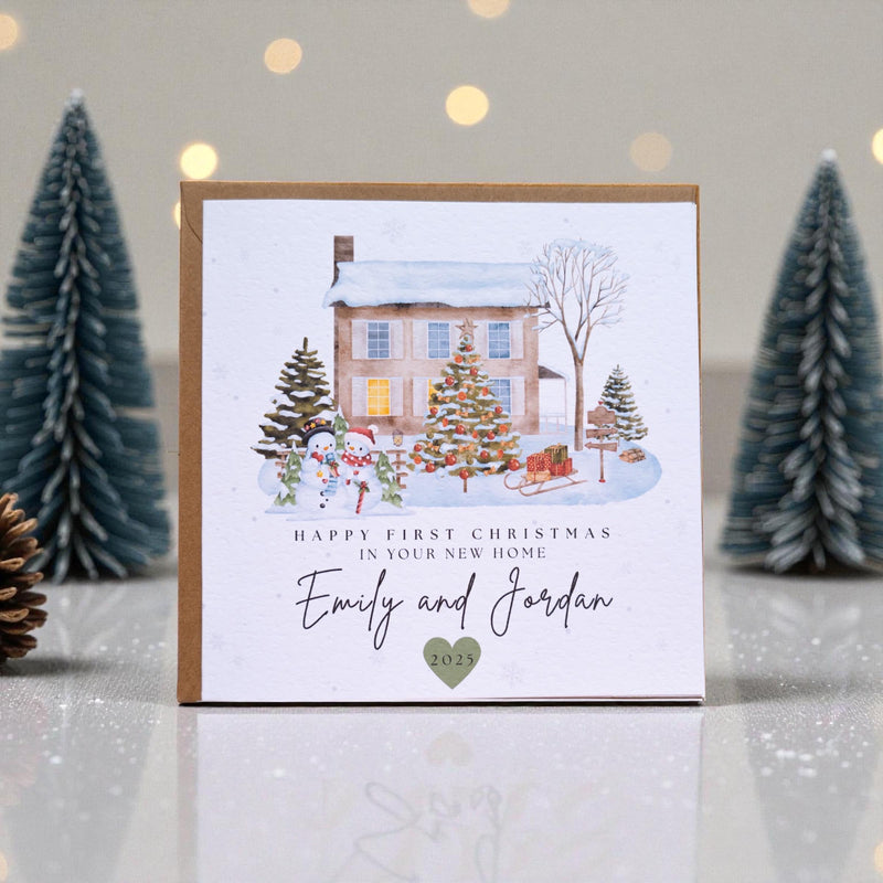Personalised First Christmas New Home Card | Custom Couple Names