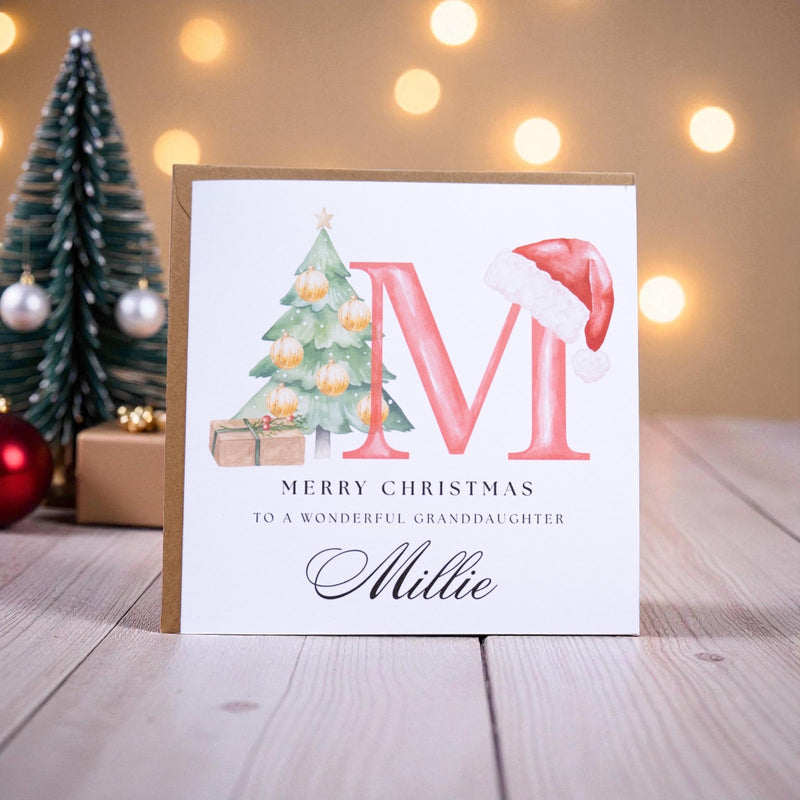 Personalised Christmas Card – Festive Initial, Keepsake Holiday Card