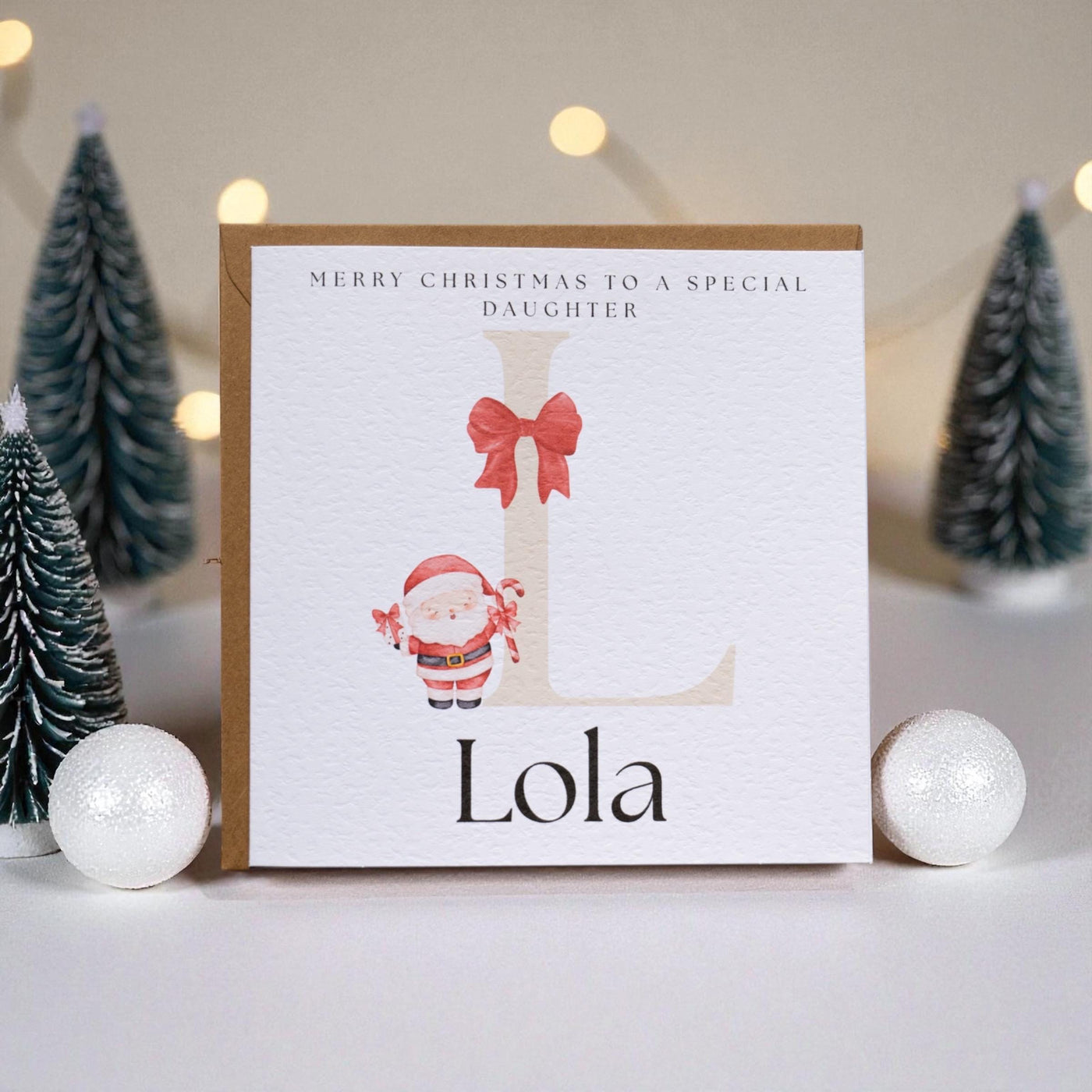 Personalised Christmas Card – Festive Santa Keepsake Card (6x6")