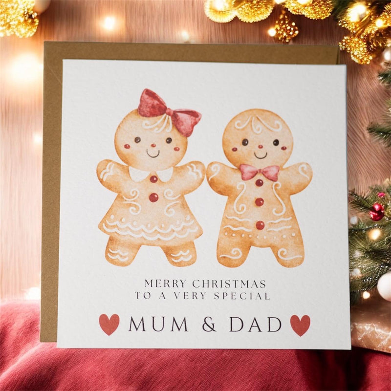 Personalised Gingerbread Couple Christmas Card | Festive Holiday Card
