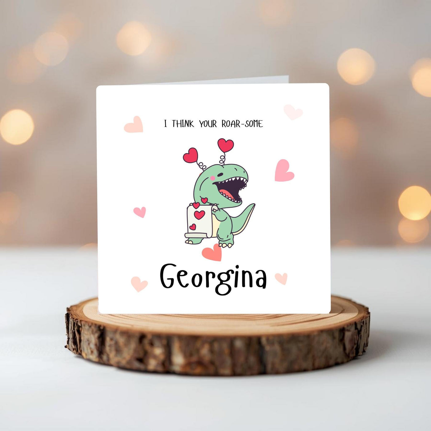 Personalised Dinosaur Valentine’s Day Card