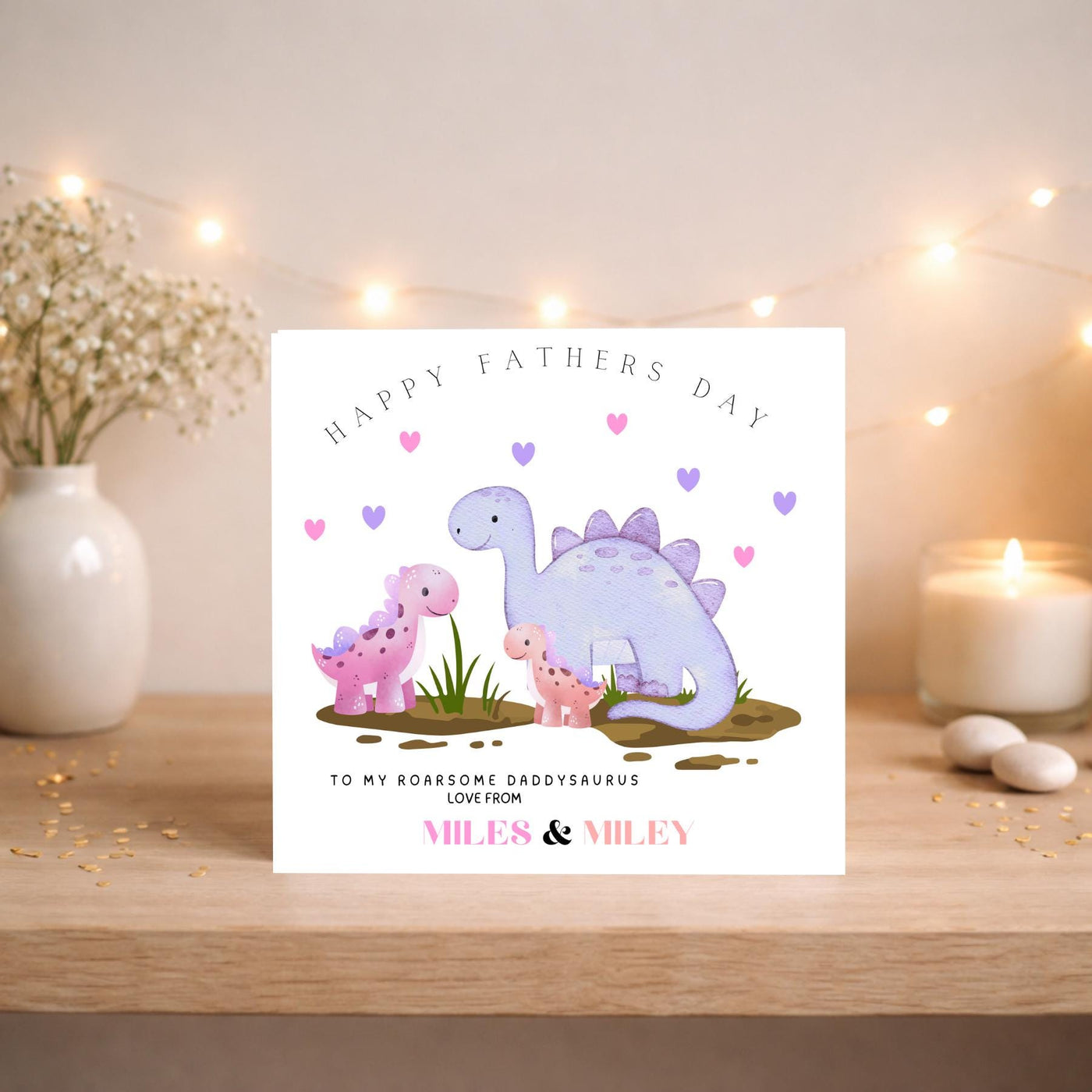 Personalised Daddy-saurus Fathers Day Card: Custom Dinosaur Design, From Kids