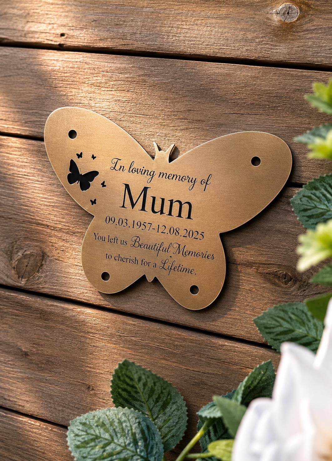 Memorial Plaque | Gold or Silver | Exterior/Interior Material | Customised | Any Message