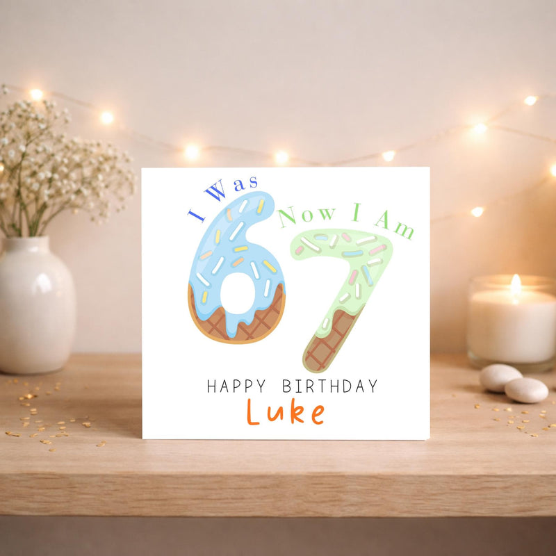 Meme Inspired Ice Cream Birthday Card: Personalised 7th Birthday for Boys