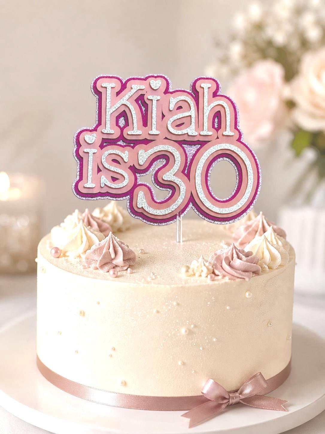 Personalised Birthday Cake Topper – Sparkly, Layered & Handmade