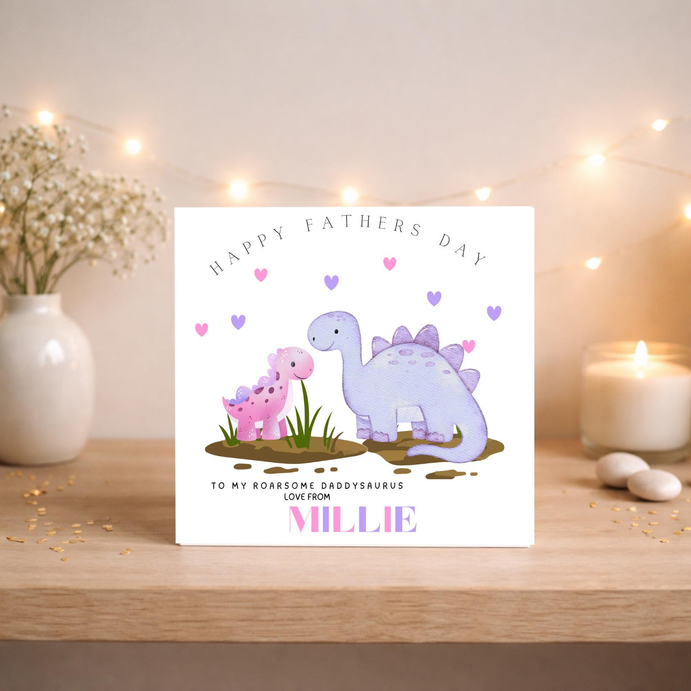 Personalised Daddy-saurus Fathers Day Card: Custom Dinosaur Design, From Kids