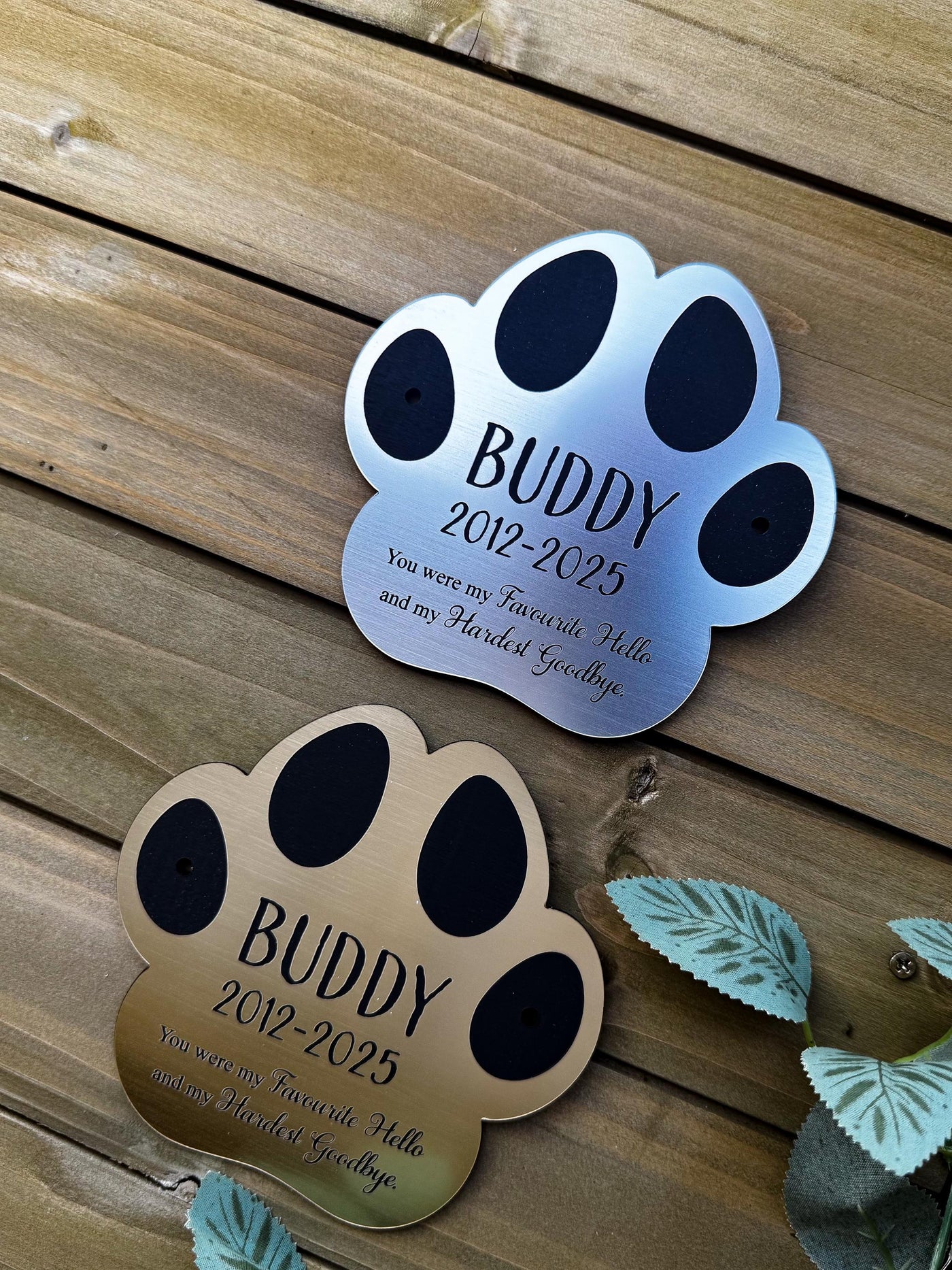 Memorial Plaque | Gold or Silver | Exterior/Interior Material | Customised | Any Message