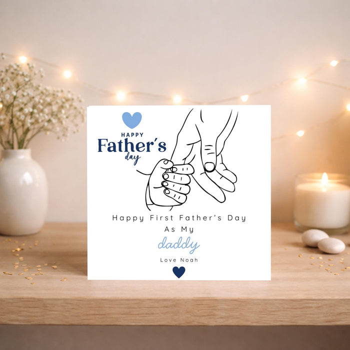 Personalised First Father's Day Card: Daddy Keepsake Greeting Card