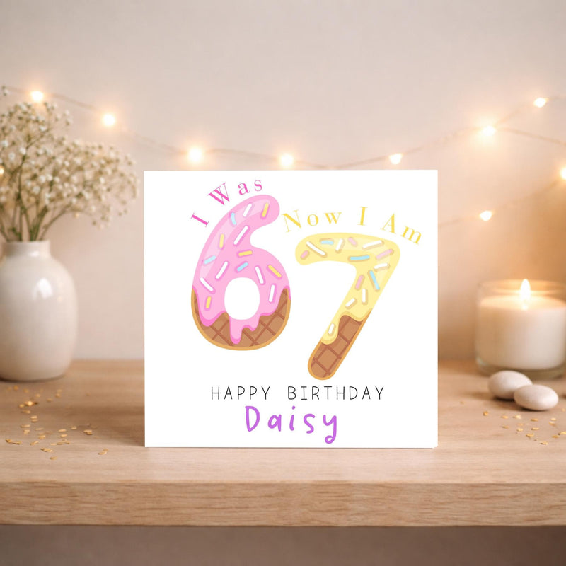 Meme Inspired Ice Cream Birthday Card – Personalised 7th Birthday Greeting 6x6 inches