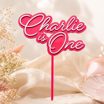 PERSONALISED First Birthday Cake Topper | Custom Name, Age & Colour Cake Topper | Acrylic Cake Decoration | Double Layer Cake Topper