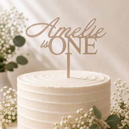 PERSONALISED First Birthday CAKE TOPPER | Custom Name, Age & Colour Cake Topper | Acrylic Birthday Cake Decoration