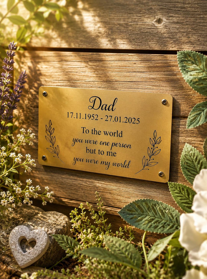 Memorial Plaque | Gold or Silver | Exterior/Interior Material | Customised | Any Message