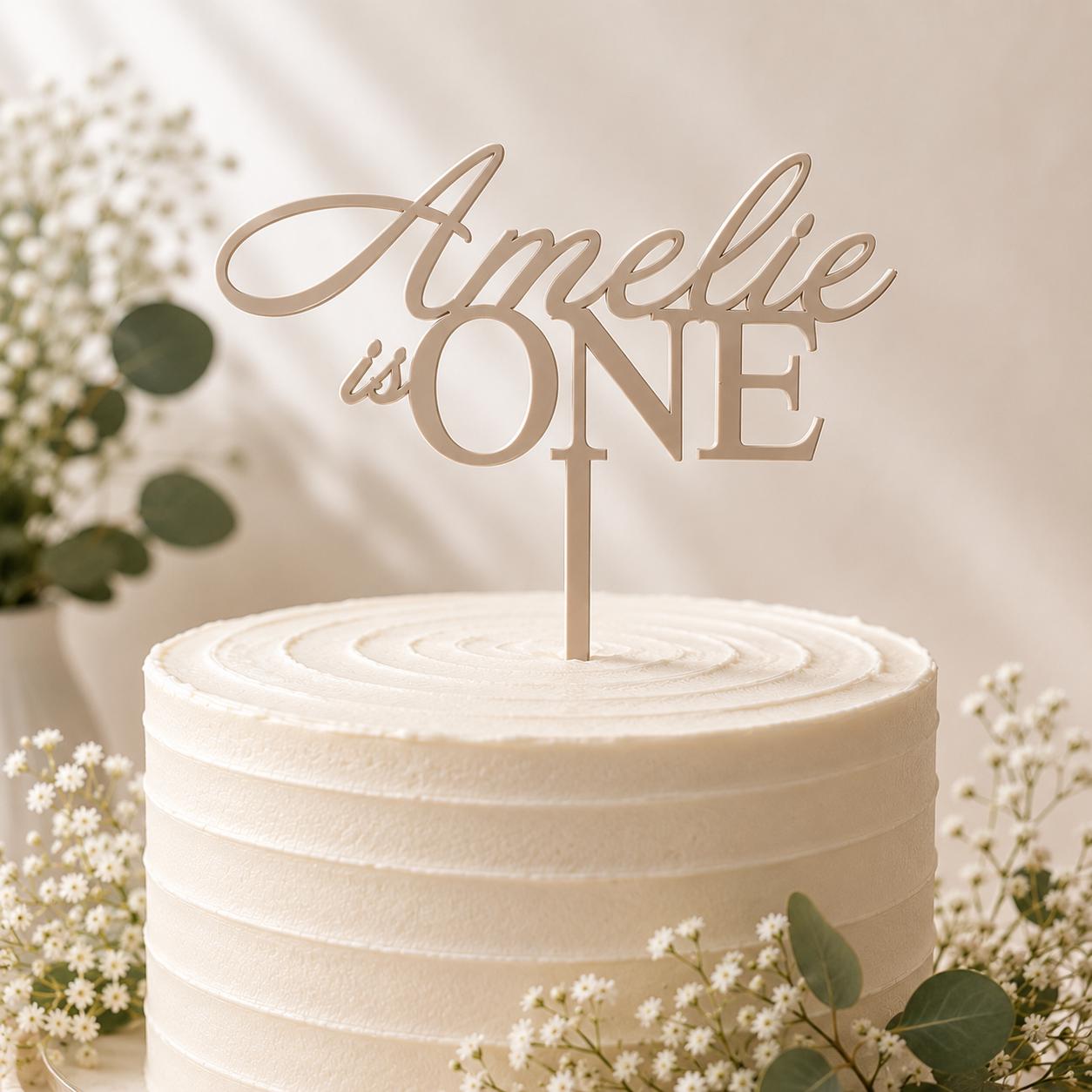 PERSONALISED First Birthday CAKE TOPPER | Custom Name, Age & Colour Cake Topper | Acrylic Birthday Cake Decoration