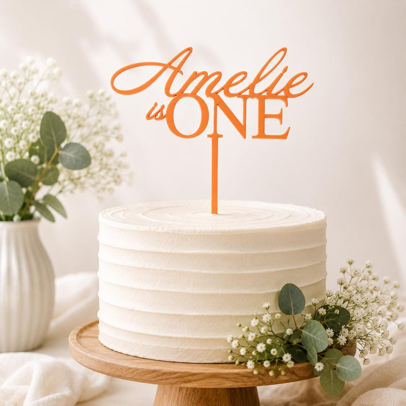 PERSONALISED First Birthday CAKE TOPPER | Custom Name, Age & Colour Cake Topper | Acrylic Birthday Cake Decoration
