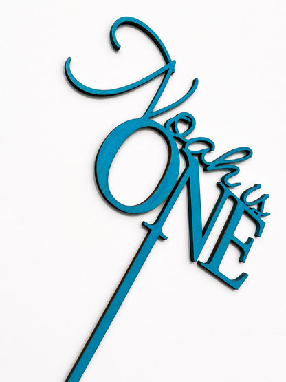Personalised Wooden Cake Topper | Any Name & Age Custom Cake Decoration | First Birthday Cake Topper | Laser Cut Wood Party Decor