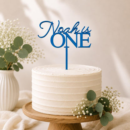 Personalised Wooden Cake Topper | Any Name & Age Custom Cake Decoration | First Birthday Cake Topper | Laser Cut Wood Party Decor