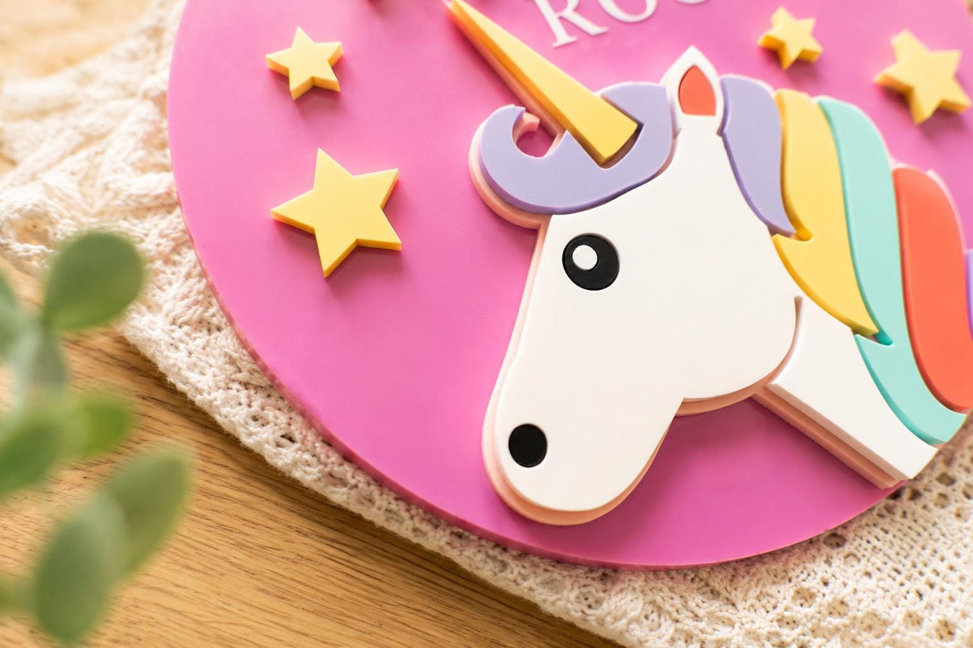 Personalised Unicorn Acrylic Door Sign | Kids Name Wall Art, Nursery Decor. Bedroom Wall Plaque