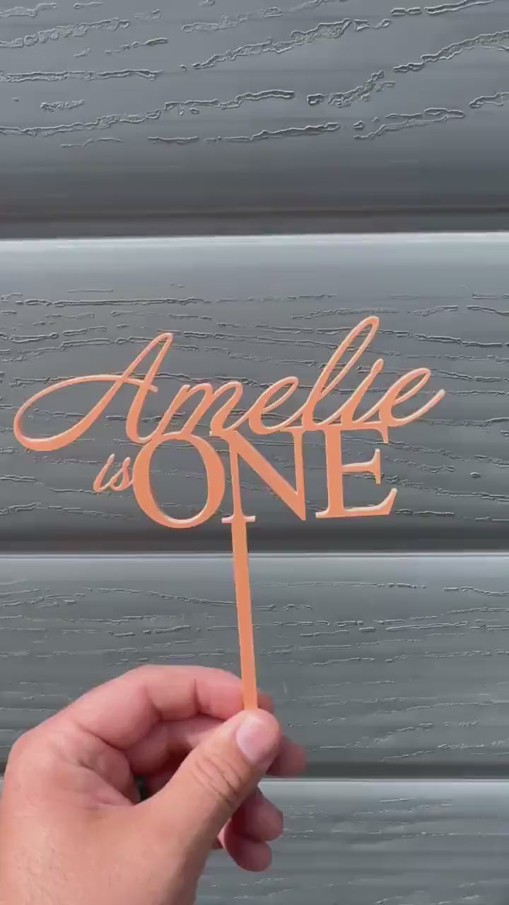 PERSONALISED First Birthday CAKE TOPPER | Custom Name, Age & Colour Cake Topper | Acrylic Birthday Cake Decoration