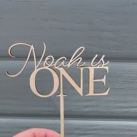 Personalised Wooden Cake Topper | Any Name & Age Custom Cake Decoration | First Birthday Cake Topper | Laser Cut Wood Party Decor