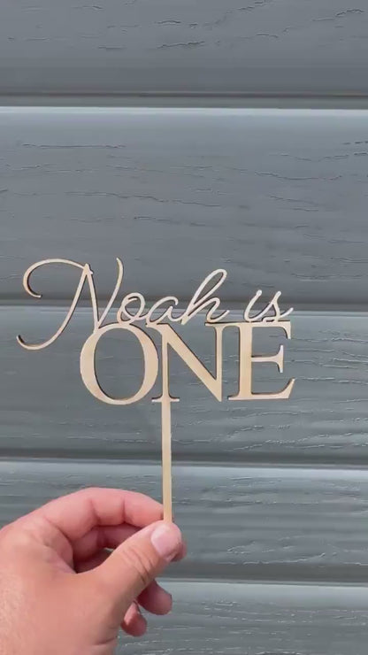 Personalised Wooden Cake Topper | Any Name & Age Custom Cake Decoration | First Birthday Cake Topper | Laser Cut Wood Party Decor