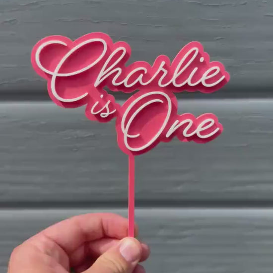PERSONALISED First Birthday Cake Topper | Custom Name, Age & Colour Cake Topper | Acrylic Cake Decoration | Double Layer Cake Topper