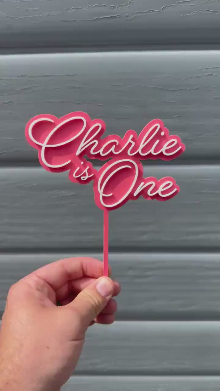 PERSONALISED First Birthday Cake Topper | Custom Name, Age & Colour Cake Topper | Acrylic Cake Decoration | Double Layer Cake Topper