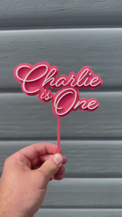 PERSONALISED First Birthday Cake Topper | Custom Name, Age & Colour Cake Topper | Acrylic Cake Decoration | Double Layer Cake Topper